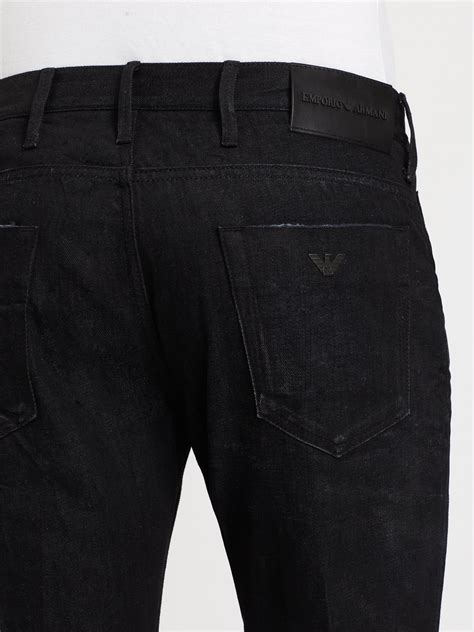 armani mens black jeans|giorgio armani jeans price.